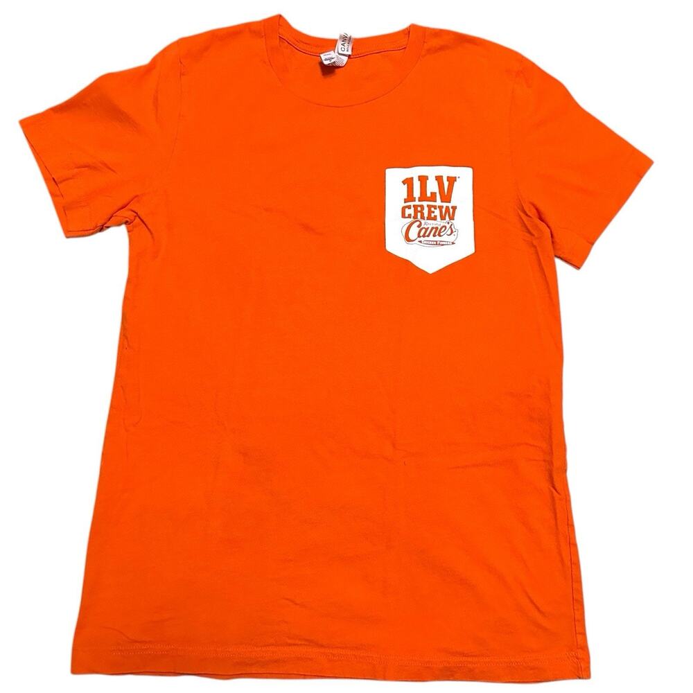 Raising Cane's Chicken Fingers One Love Pixel Dog Orange Employee T-Shirt‎ M
